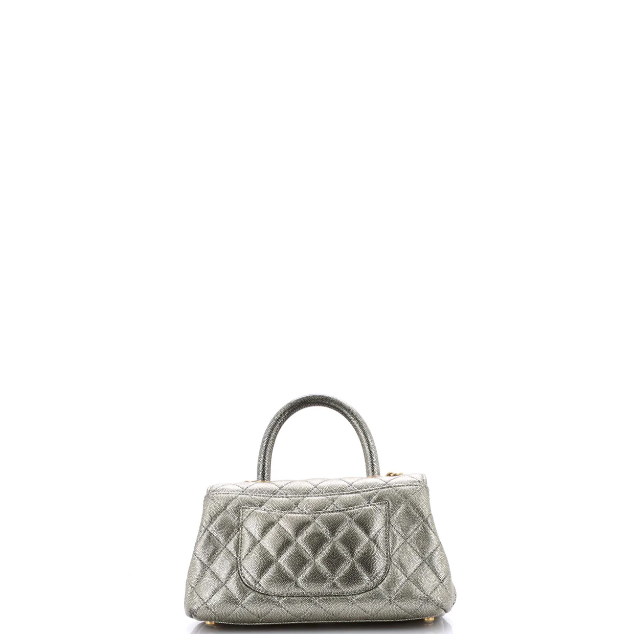 Coco Top Handle Bag Quilted Iridescent Caviar Mini - Deep Luxury