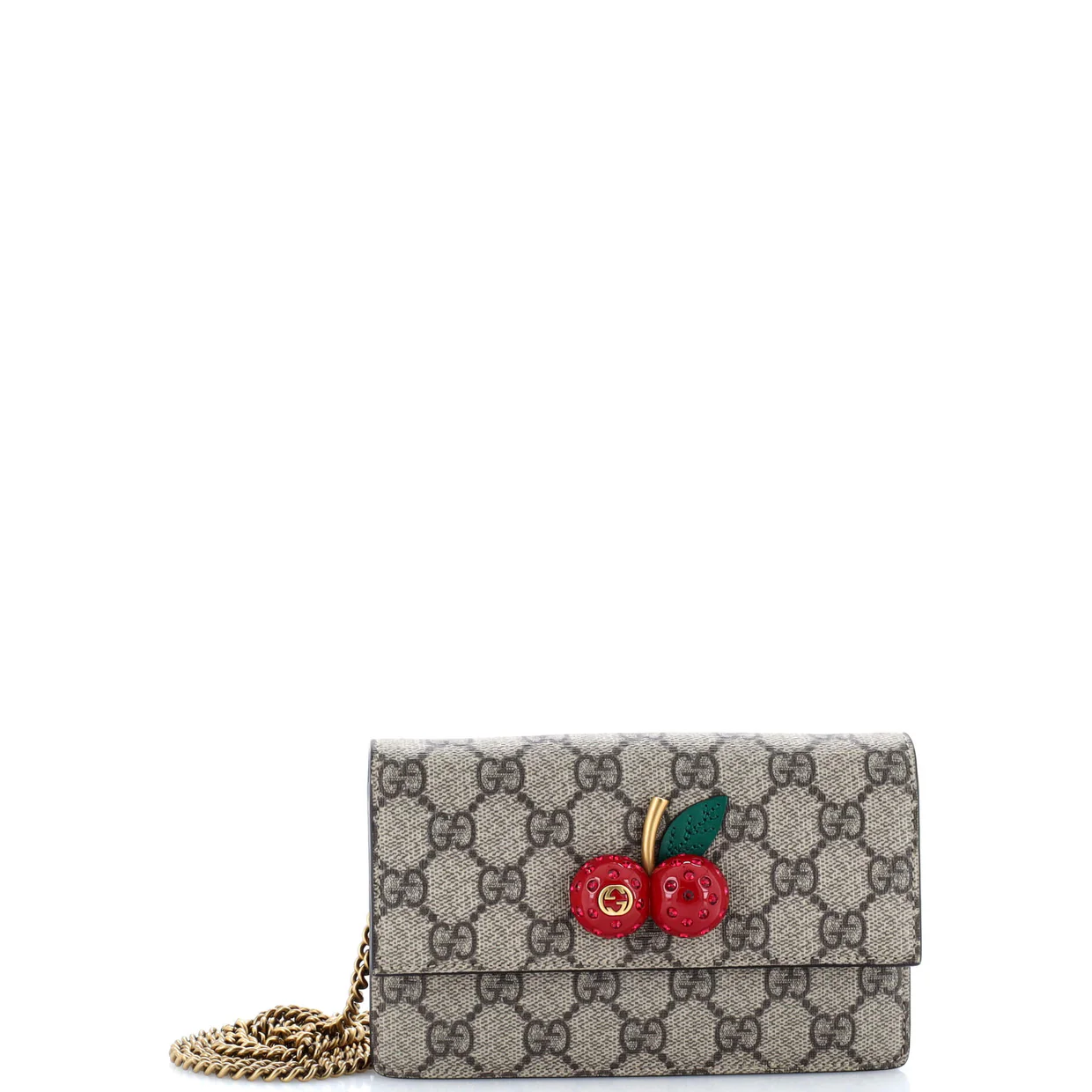 Cherries Wallet on Chain GG Coated Canvas Mini - Deep Luxury