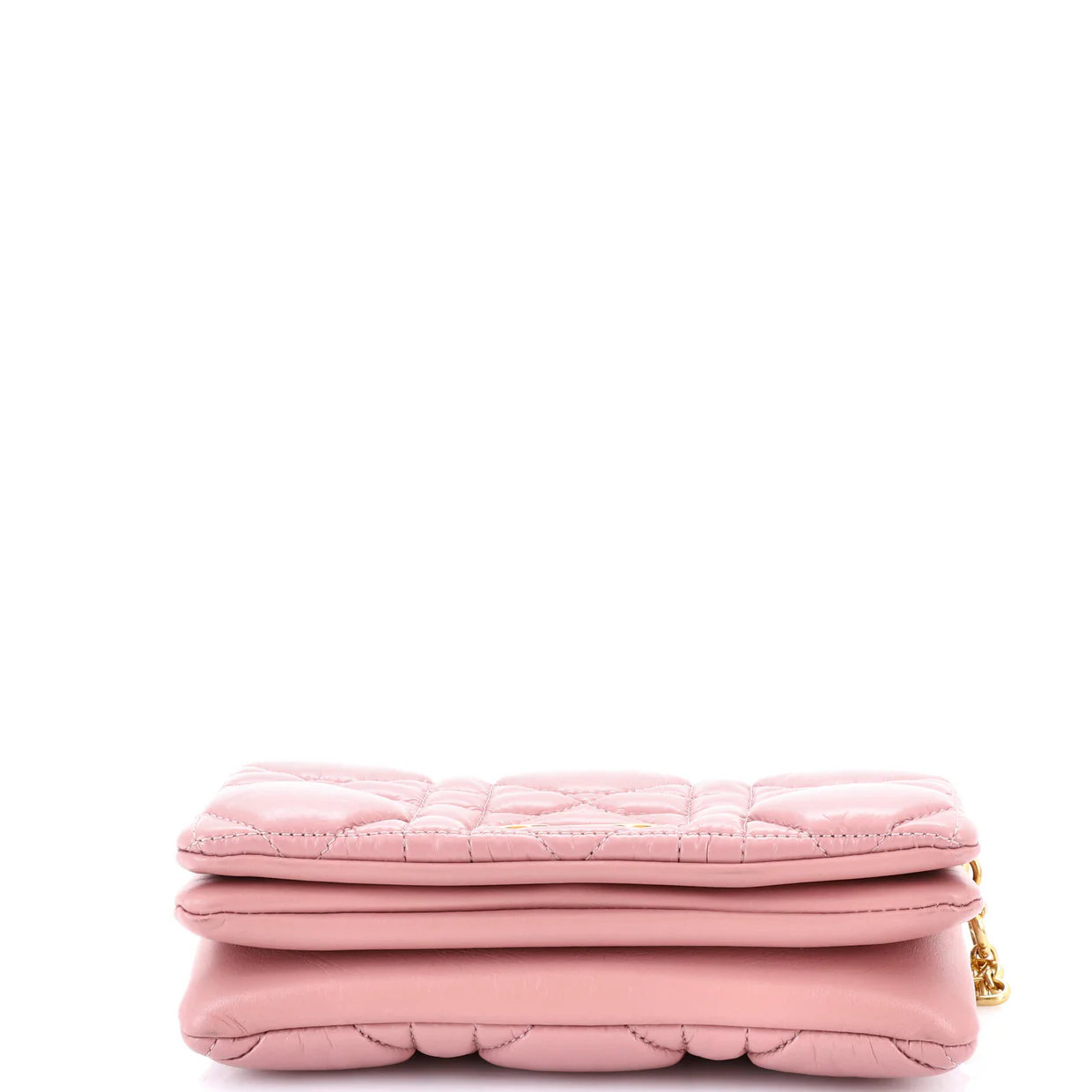 Caro Flap Pouch with Chain Macrocannage Quilt Calfskin Mini - Deep Luxury