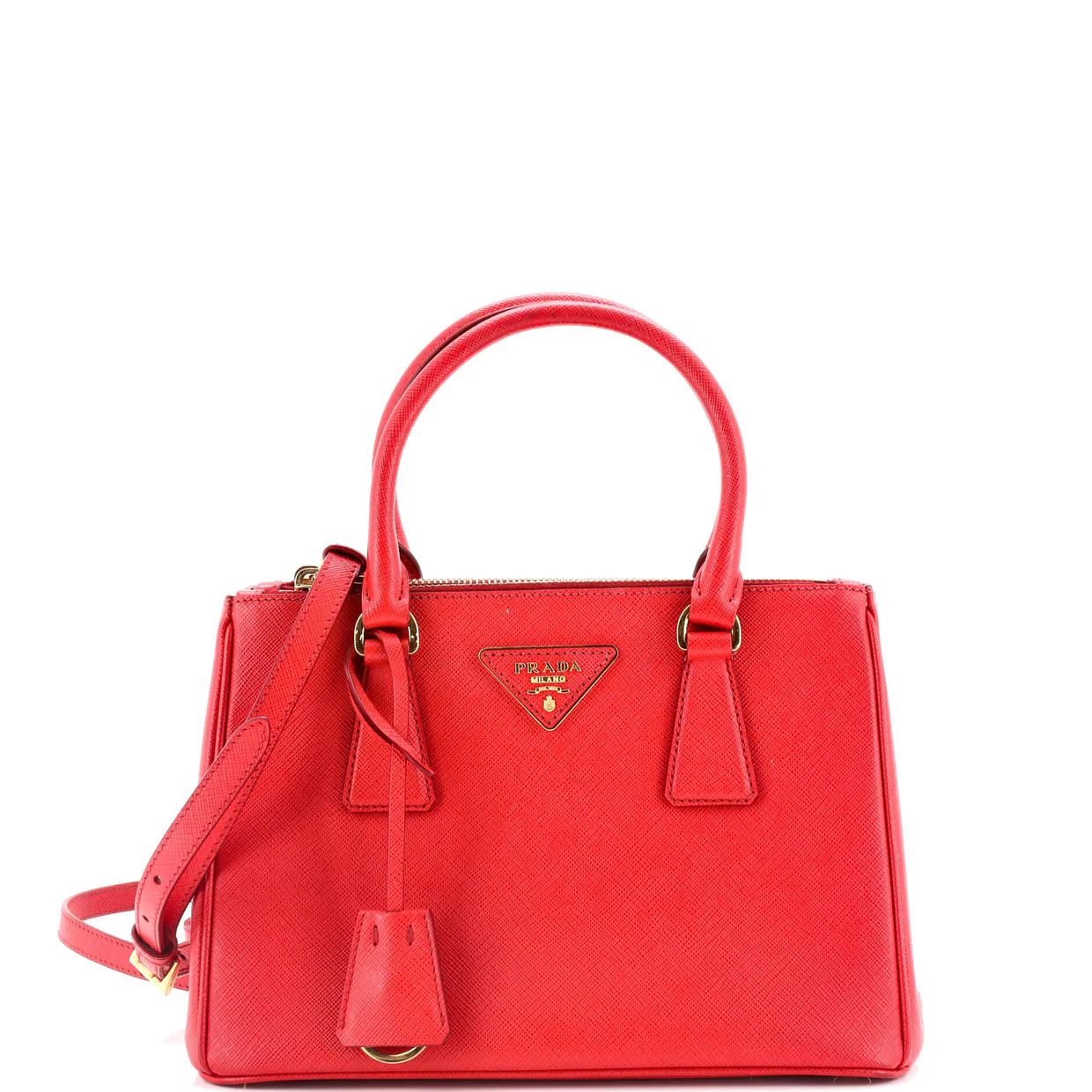 Galleria Double Zip Tote Saffiano Leather Small - Deep Luxury