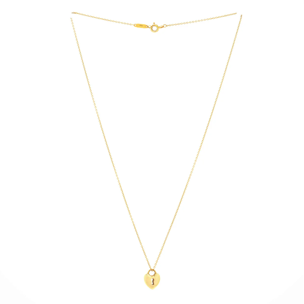 Heart Lock Pendant Necklace 18K Yellow Gold - Deep Luxury