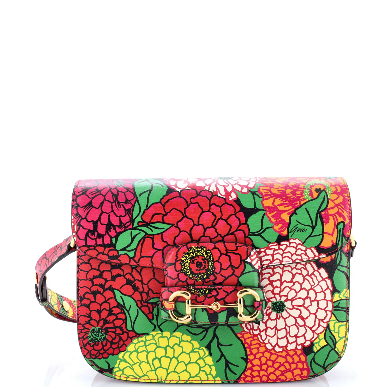 Horsebit 1955 Shoulder Bag Printed Leather Small - Deep Luxury