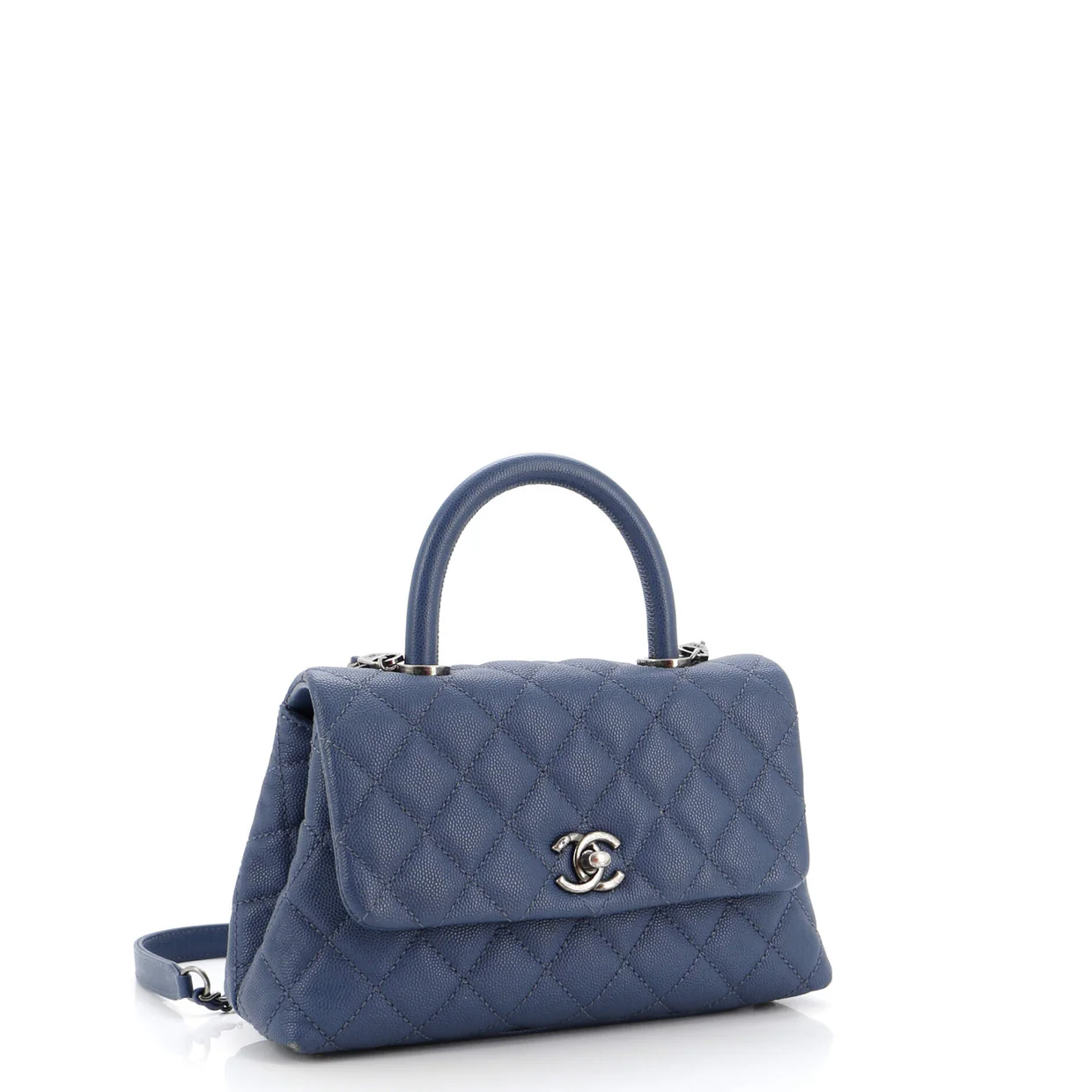 Coco Top Handle Bag Quilted Caviar Mini - Deep Luxury