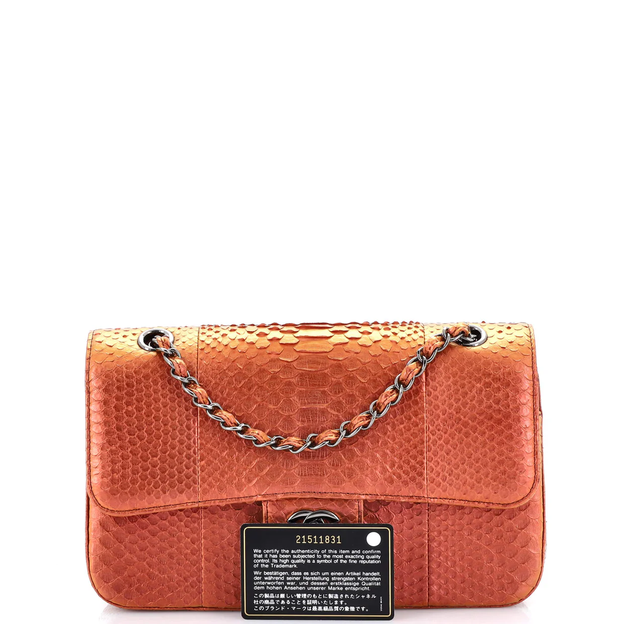 Classic Double Flap Bag Python Medium - Deep Luxury