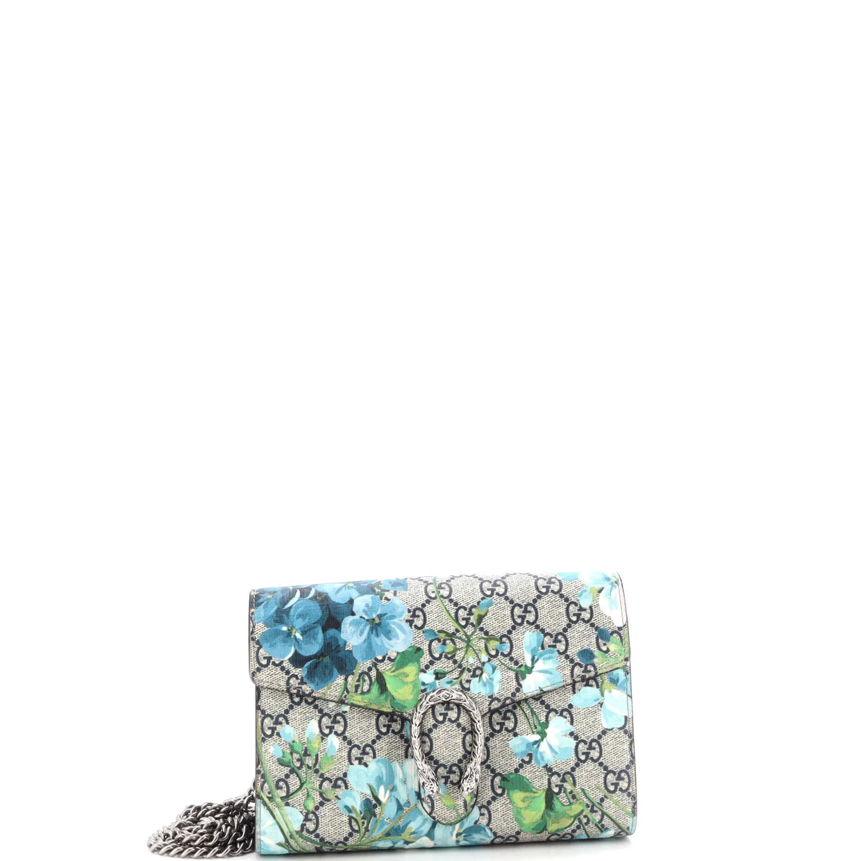 Dionysus Chain Wallet Blooms Print GG Coated Canvas Long - Deep Luxury