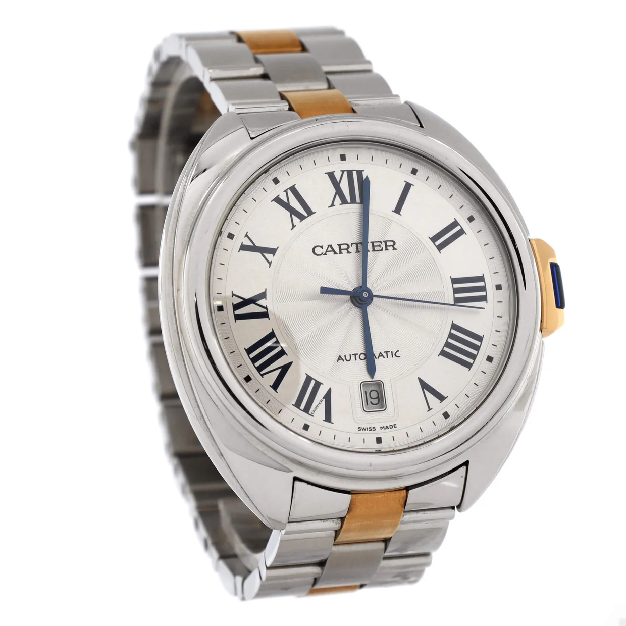 Cle de Cartier Automatic Watch Stainless Steel and Rose Gold 40 - Deep Luxury