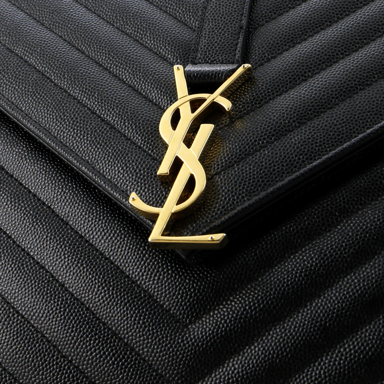 Classic Monogram Envelope Satchel Matelasse Chevron Leather Large - Deep Luxury