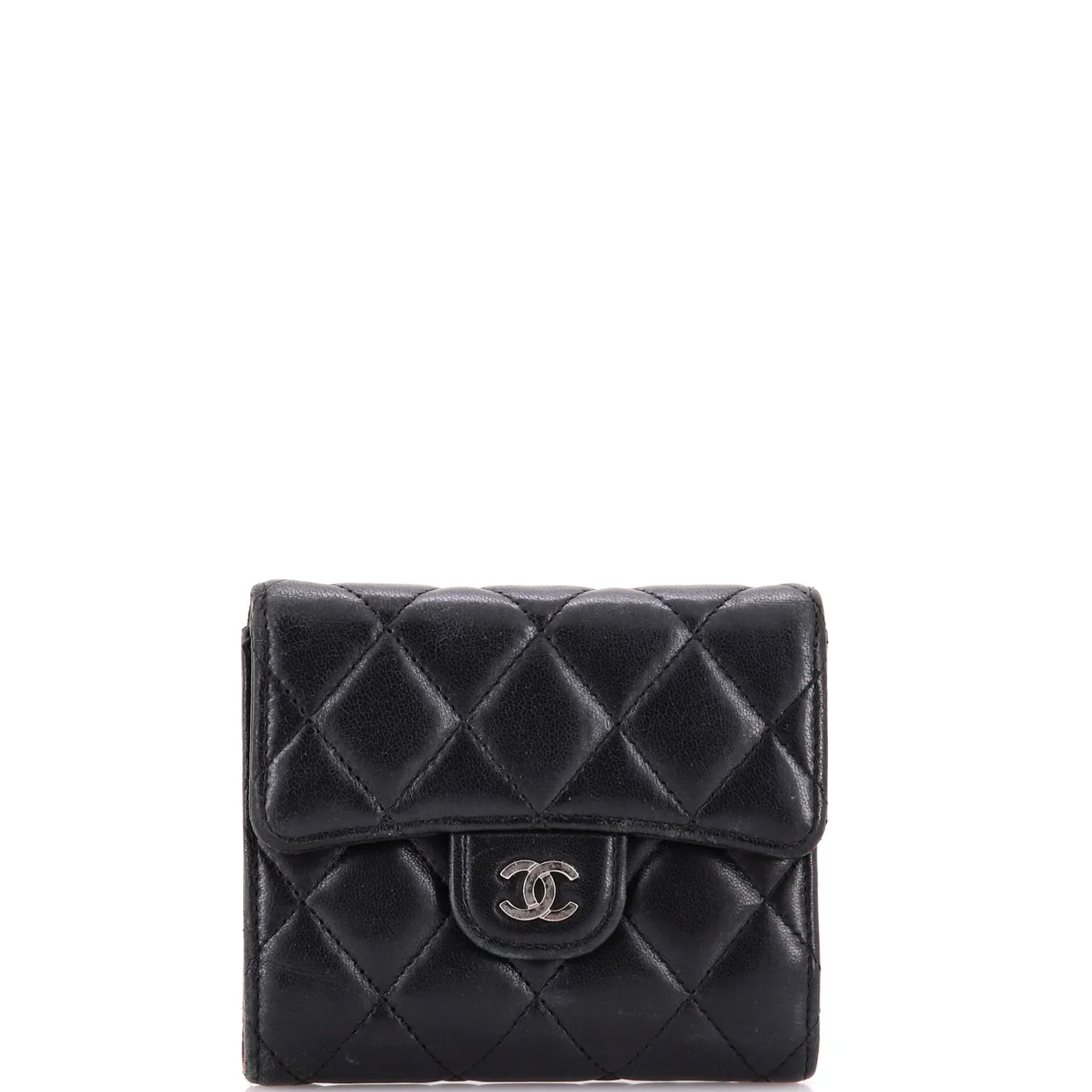 CC Compact Classic Flap Wallet Quilted Lambskin - Deep Luxury