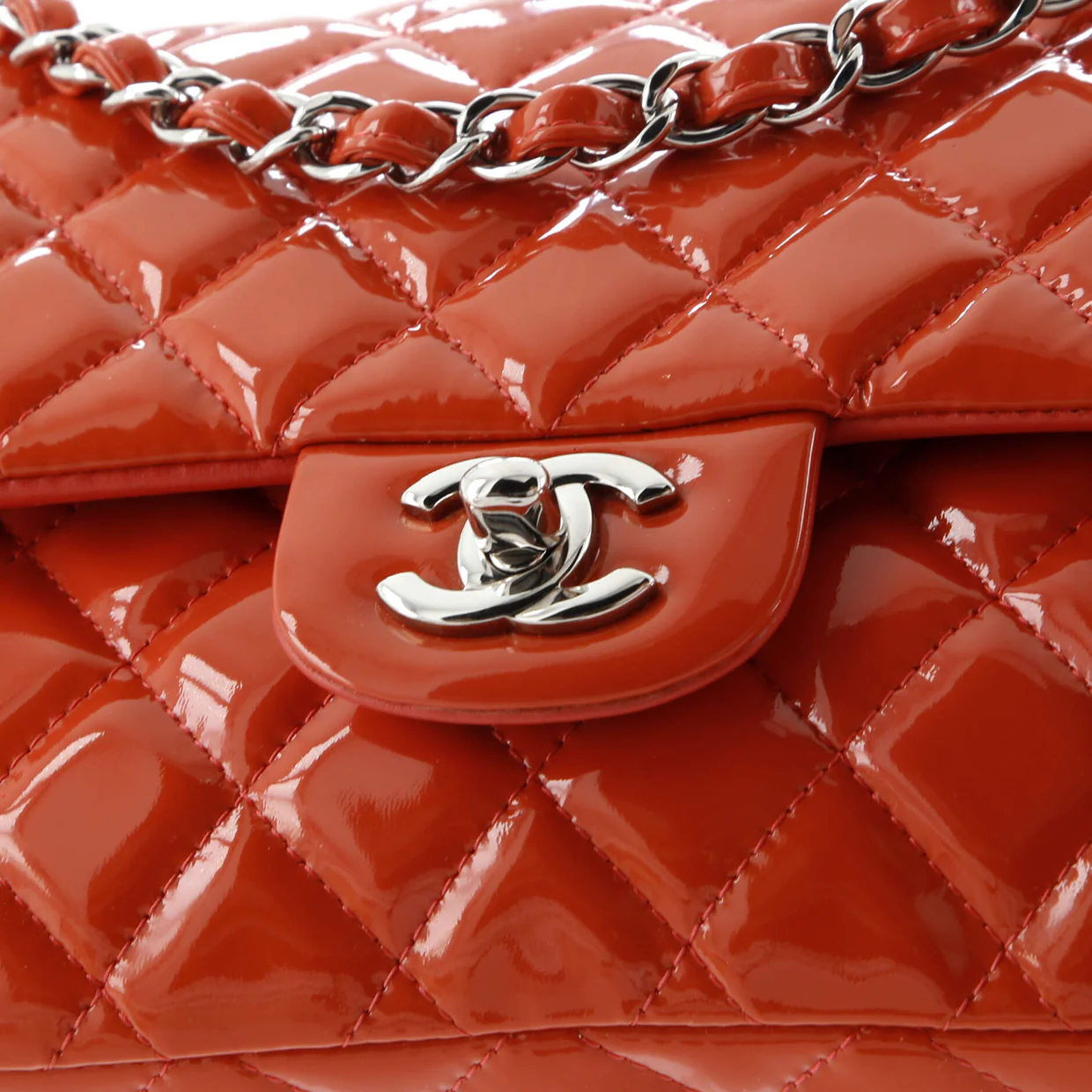 Classic Double Flap Bag Quilted Patent Medium - Deep Luxury