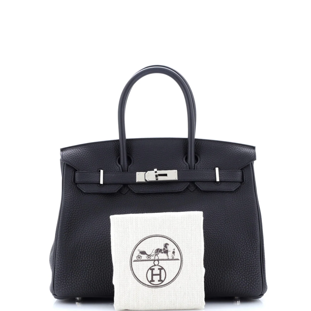 Birkin Handbag Noir Togo with Palladium Hardware 30 - Deep Luxury
