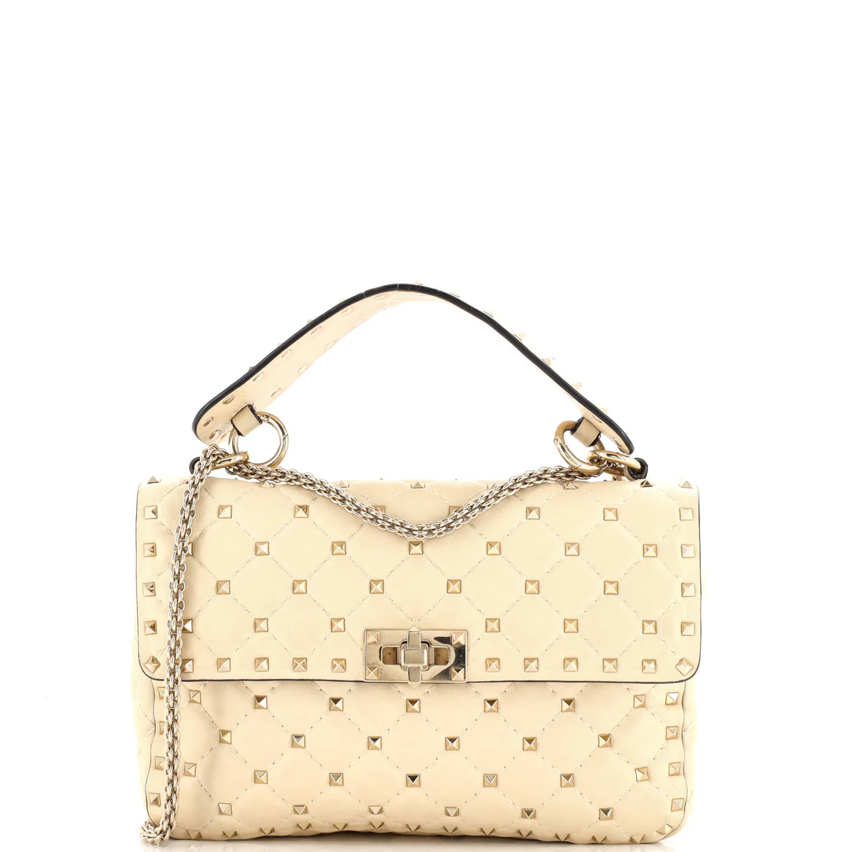 Rockstud Spike Flap Bag Quilted Leather Medium - Deep Luxury