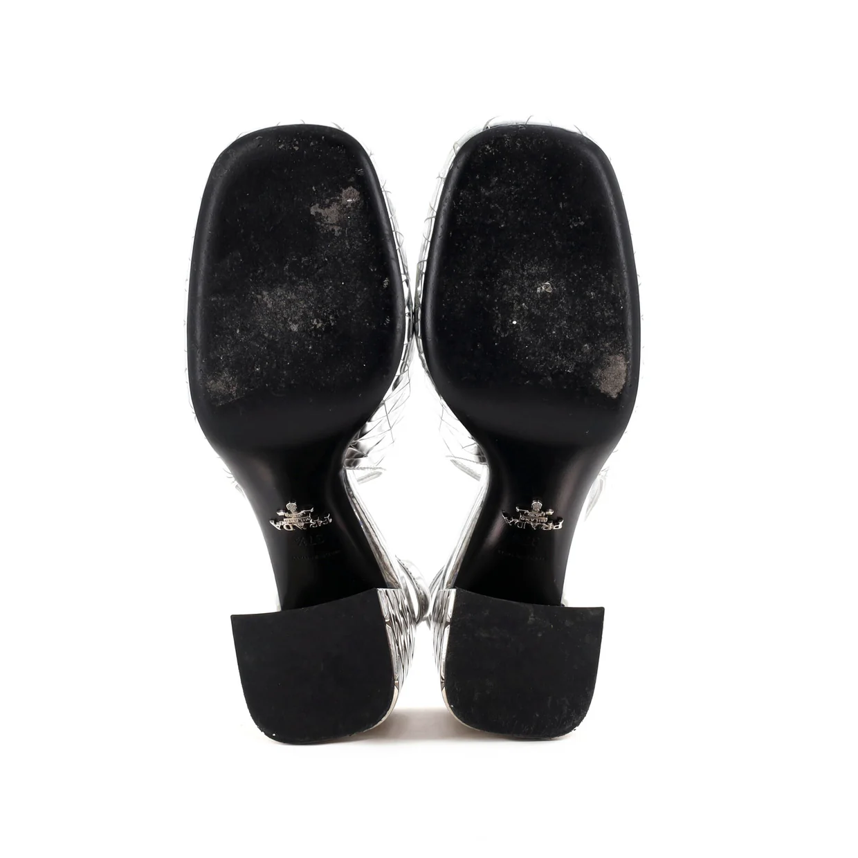 Women's Square Toe Triangle Logo Slingback Pumps Patent - Deep Luxury