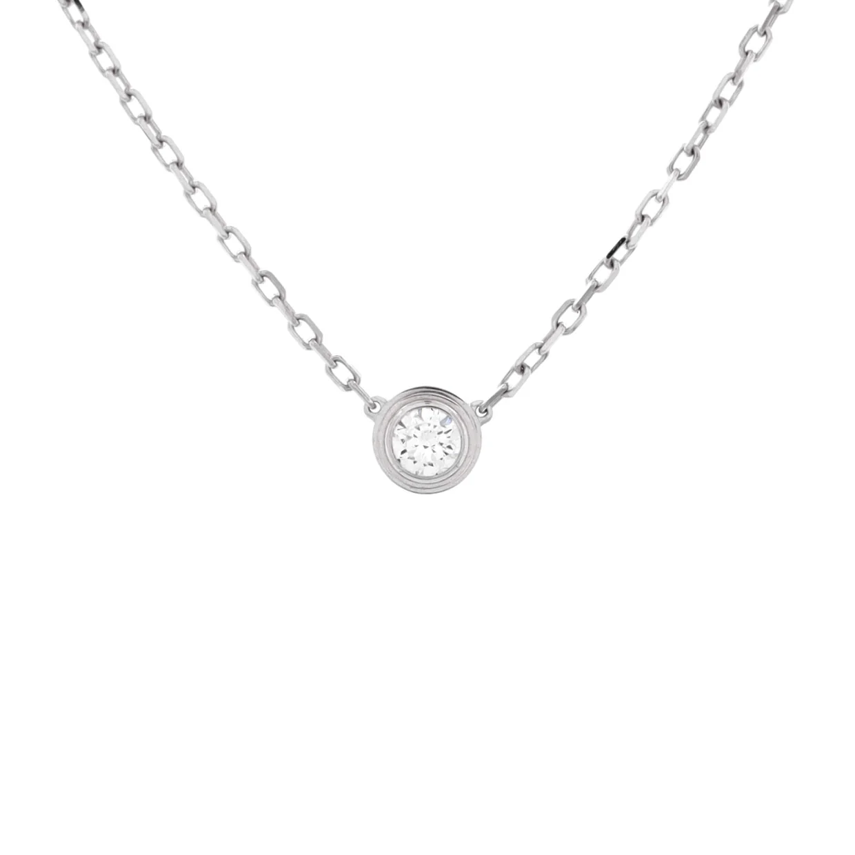 Cartier D'Amour Pendant Necklace 18K White Gold with Diamond Large - Deep Luxury