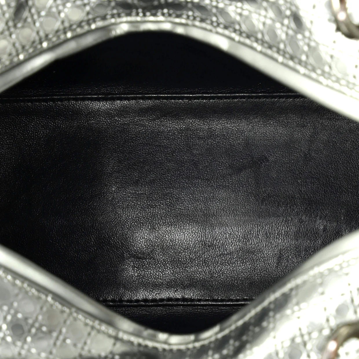 Lady Dior Bag Micro Cannage Metallic Calfskin Medium - Deep Luxury