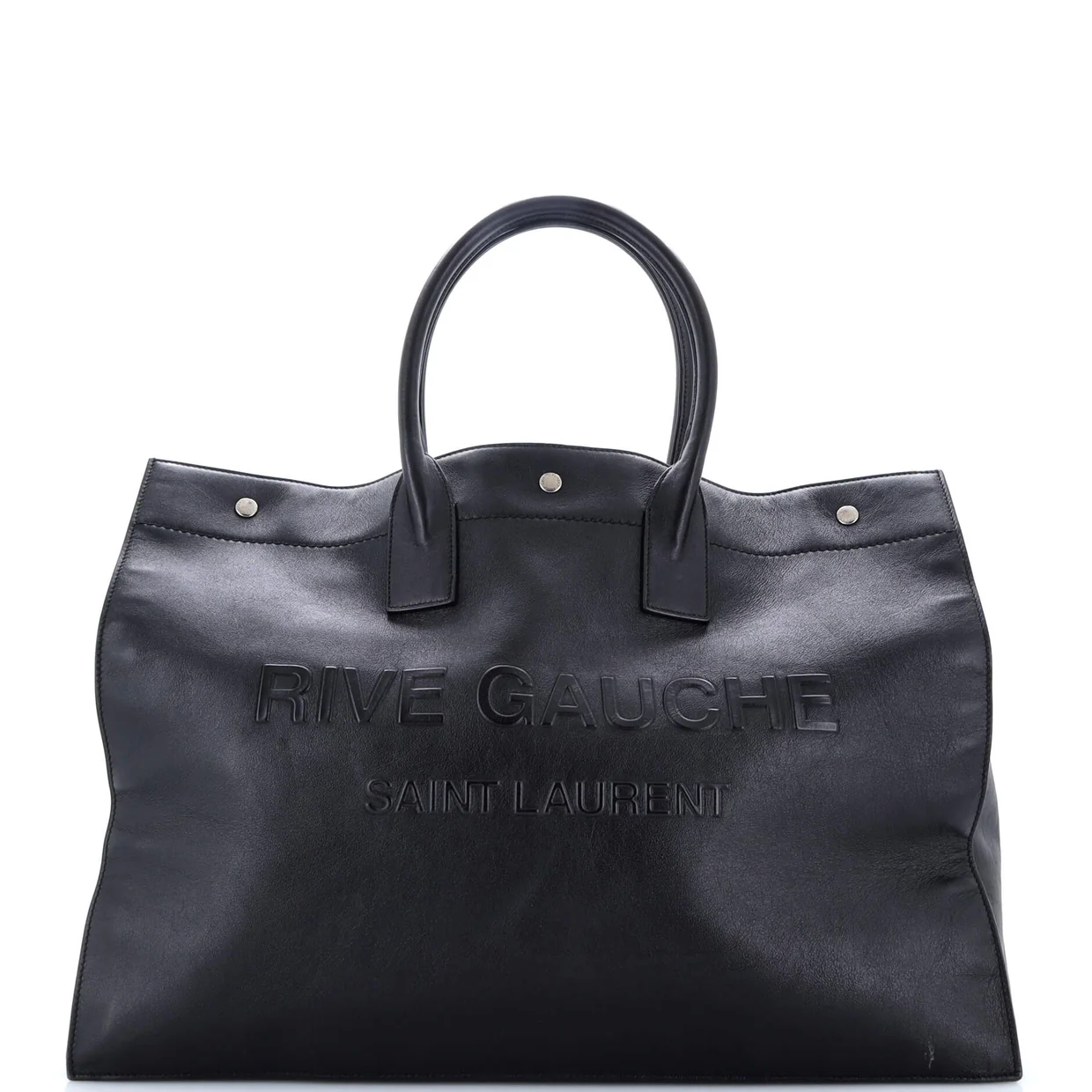 Rive Gauche Shopper Tote Embossed Leather Large - Deep Luxury