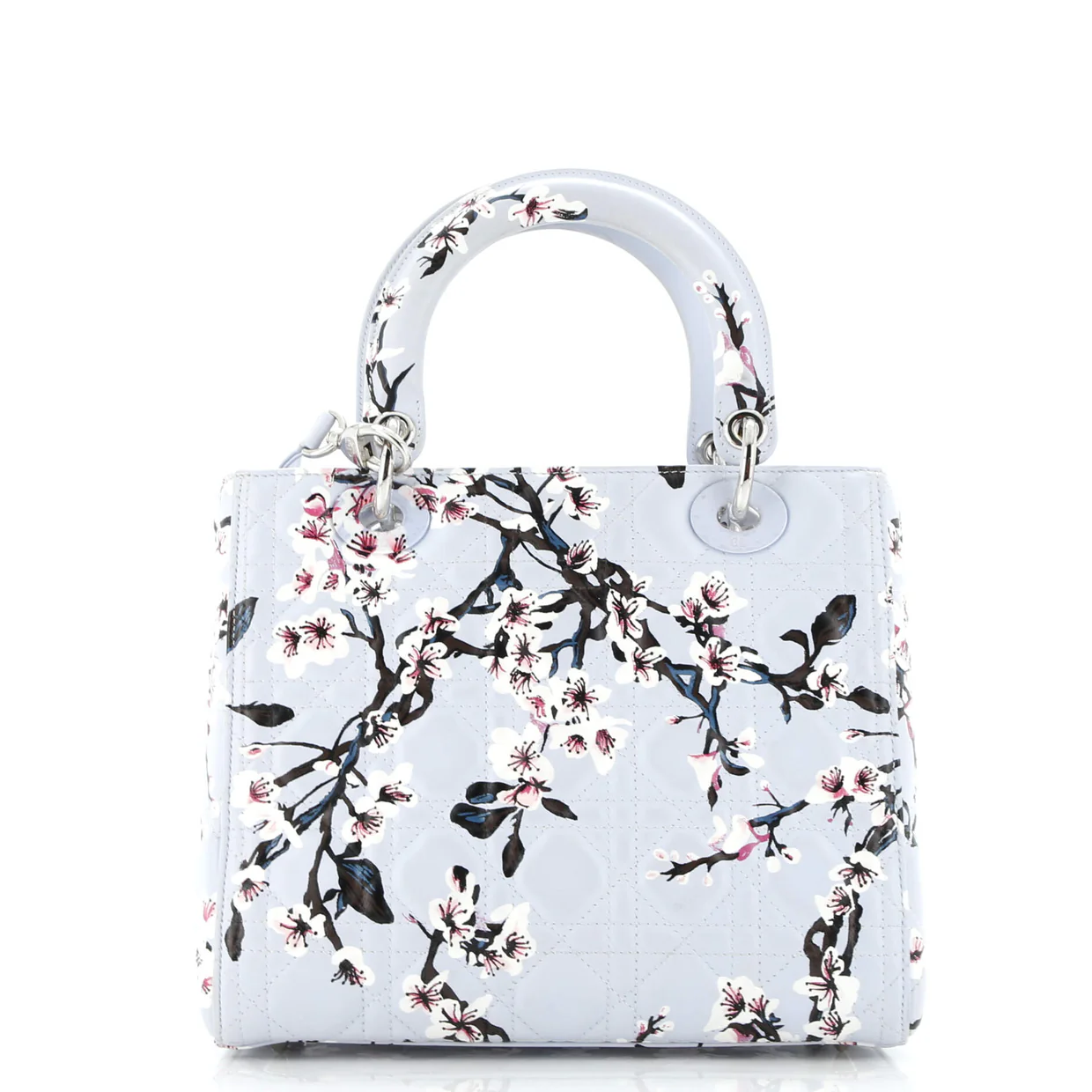 Lady Dior Bag Cannage Quilt Floral Printed Lambskin Medium - Deep Luxury