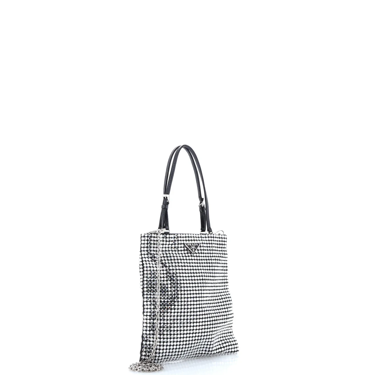 Convertible Open Tote Crystal Embellished Satin Mini - Deep Luxury