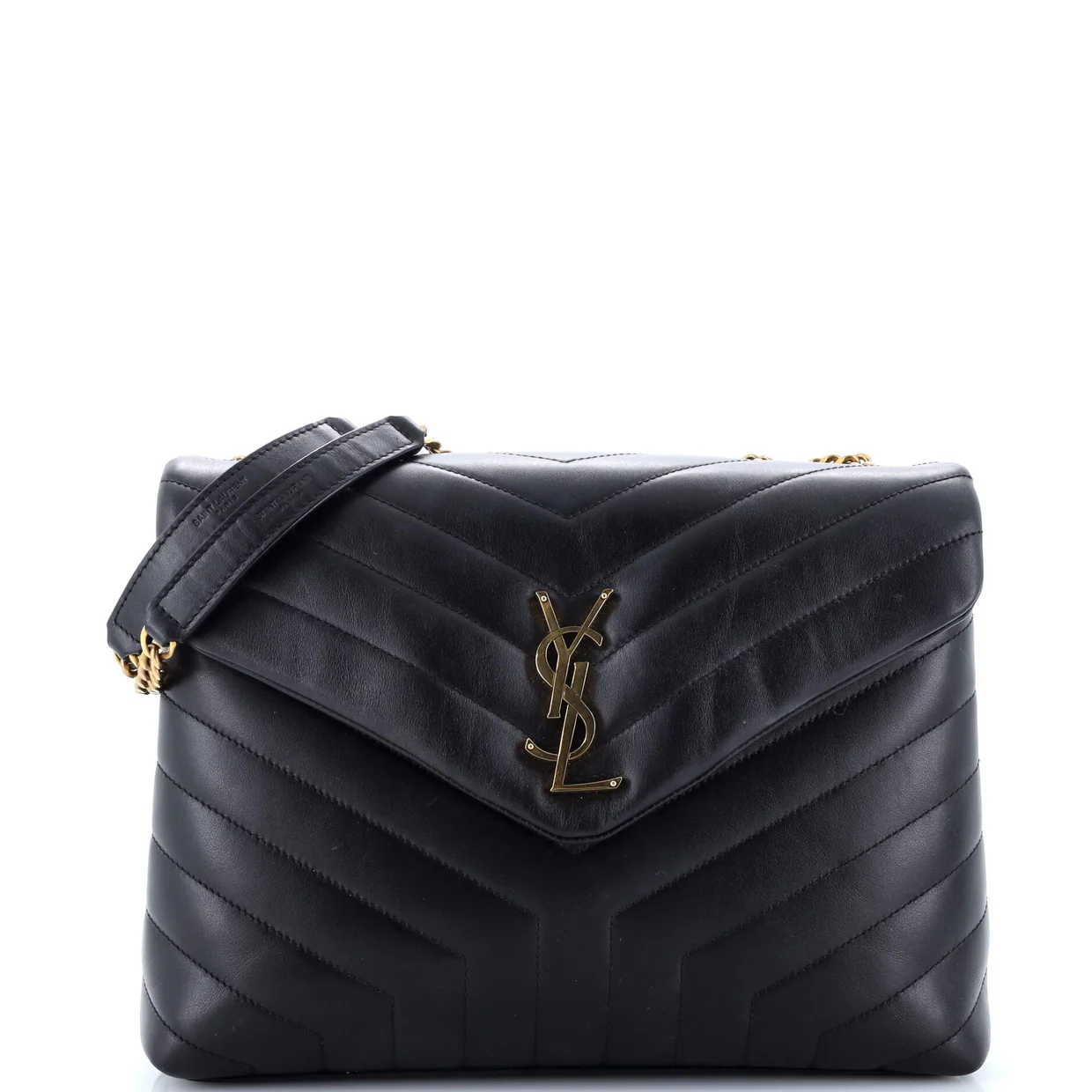 Loulou Shoulder Bag Matelasse Chevron Leather Medium - Deep Luxury