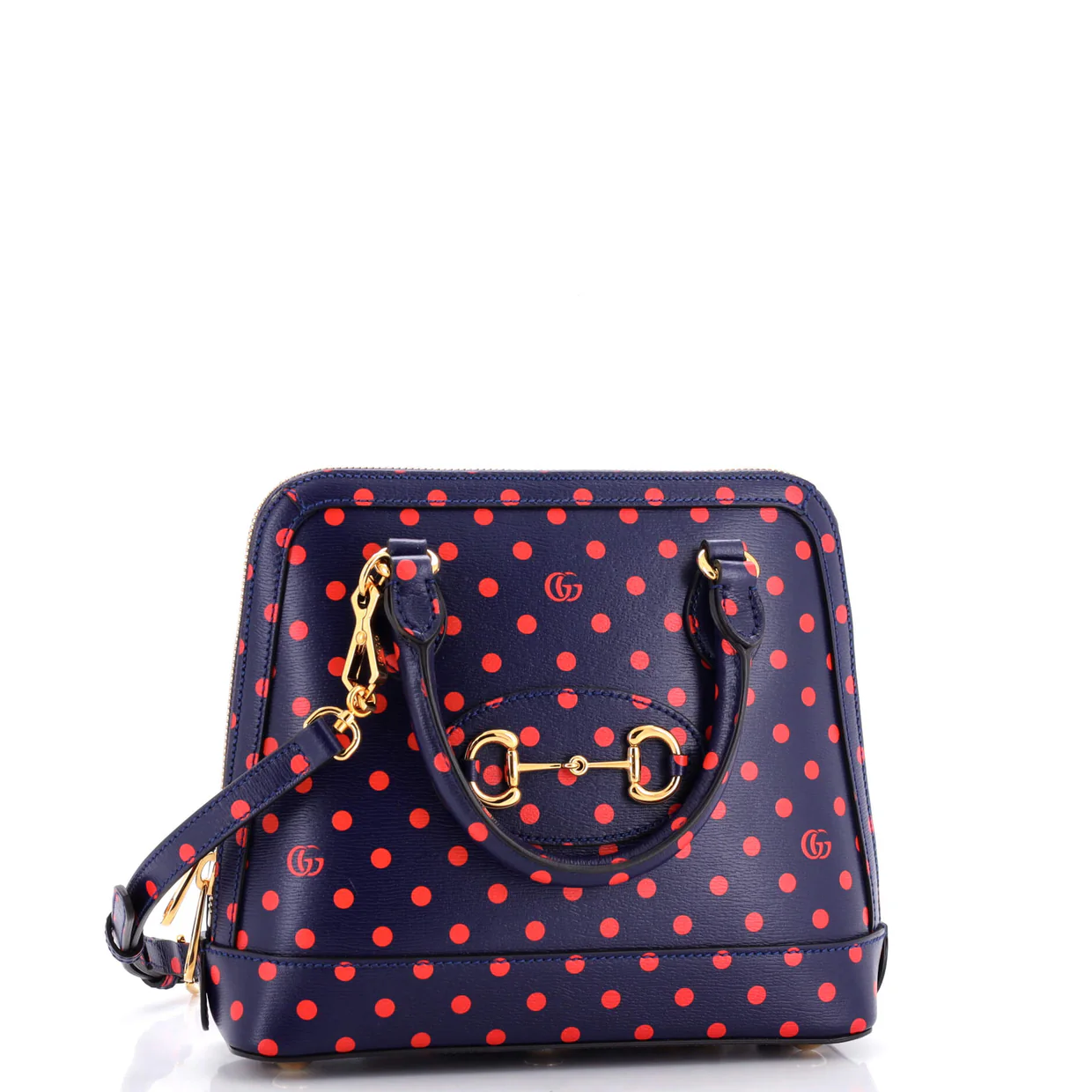 Horsebit 1955 Top Handle Bag Printed Leather Small - Deep Luxury