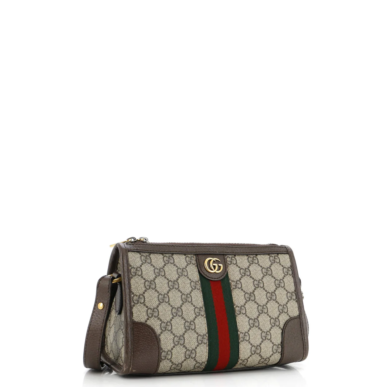 Ophidia Zip Messenger Bag GG Coated Canvas with Leather Small - Deep Luxury