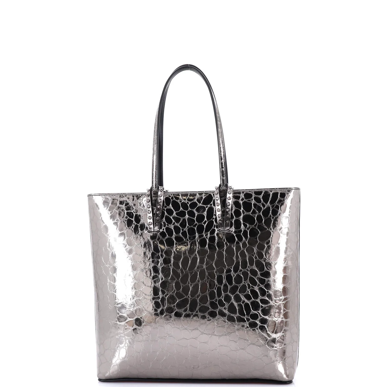 Cabata North South Zipped Tote Crocodile Embossed Leather - Deep Luxury