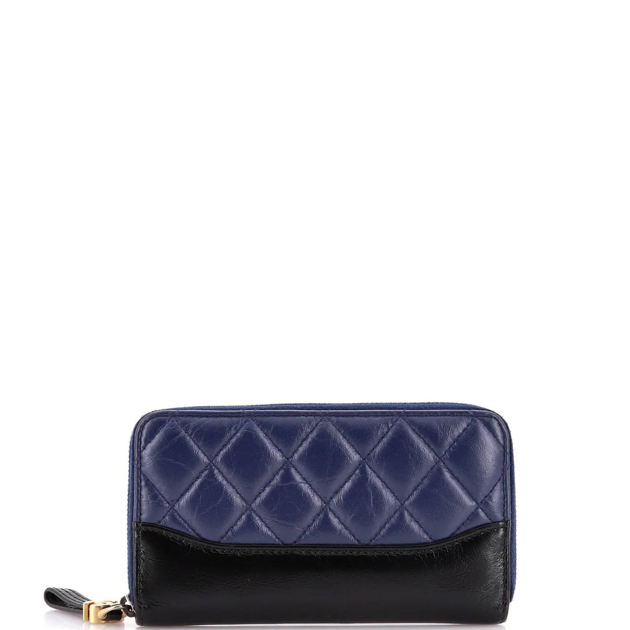 Gabrielle Zip Around Wallet Quilted Aged Calfskin Small - Deep Luxury