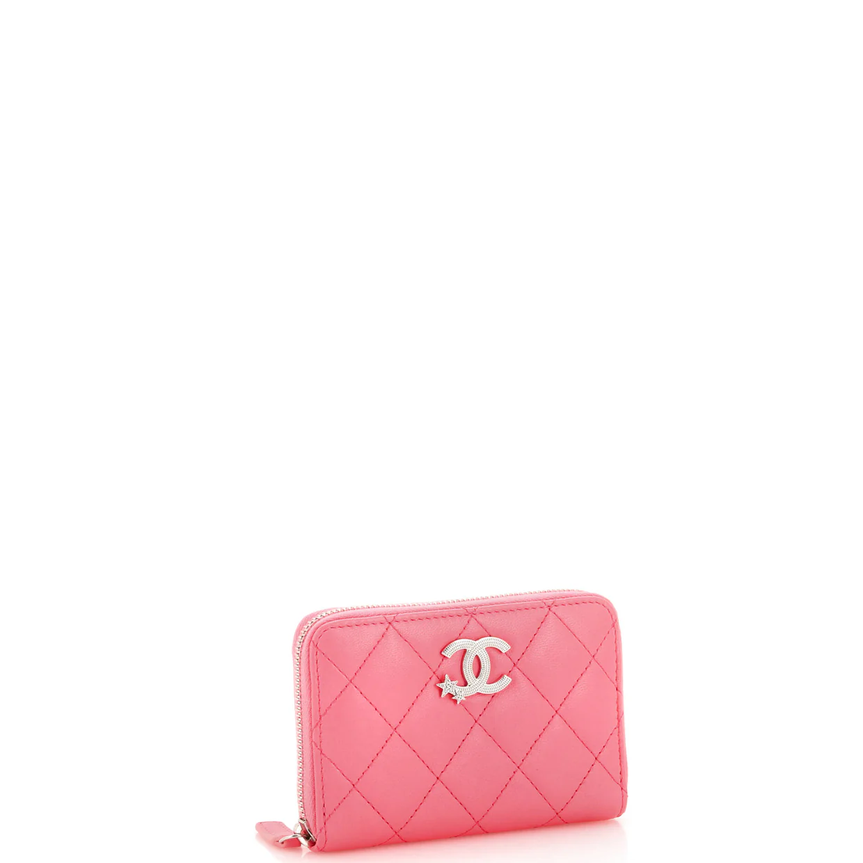 CC Stars Zip Coin Purse Quilted Lambskin Small - Deep Luxury