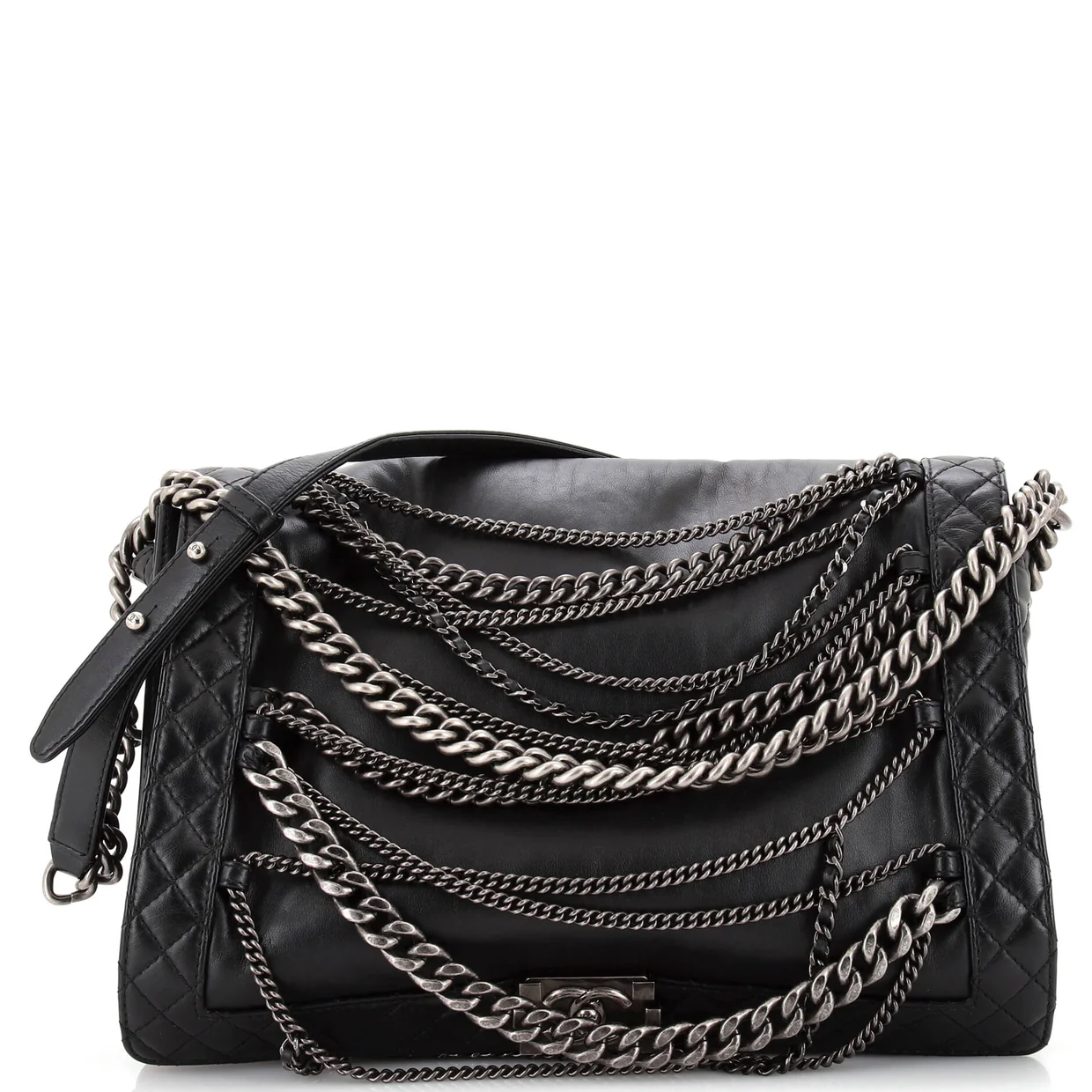 Boy Flap Bag Enchained Lambskin XL - Deep Luxury