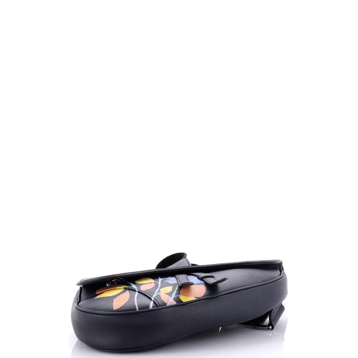 Alex Foxton Floral Saddle Crossbody Bag Printed Leather - Deep Luxury