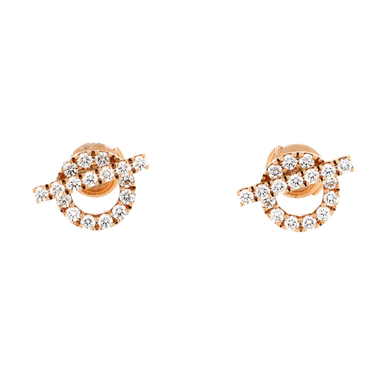 Finesse Stud Earrings 18K Rose Gold and Diamonds - Deep Luxury