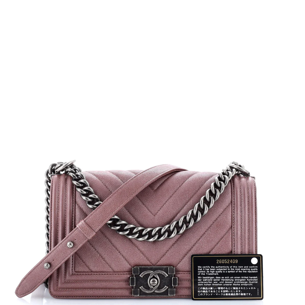 Boy Flap Bag Chevron Caviar Old Medium - Deep Luxury