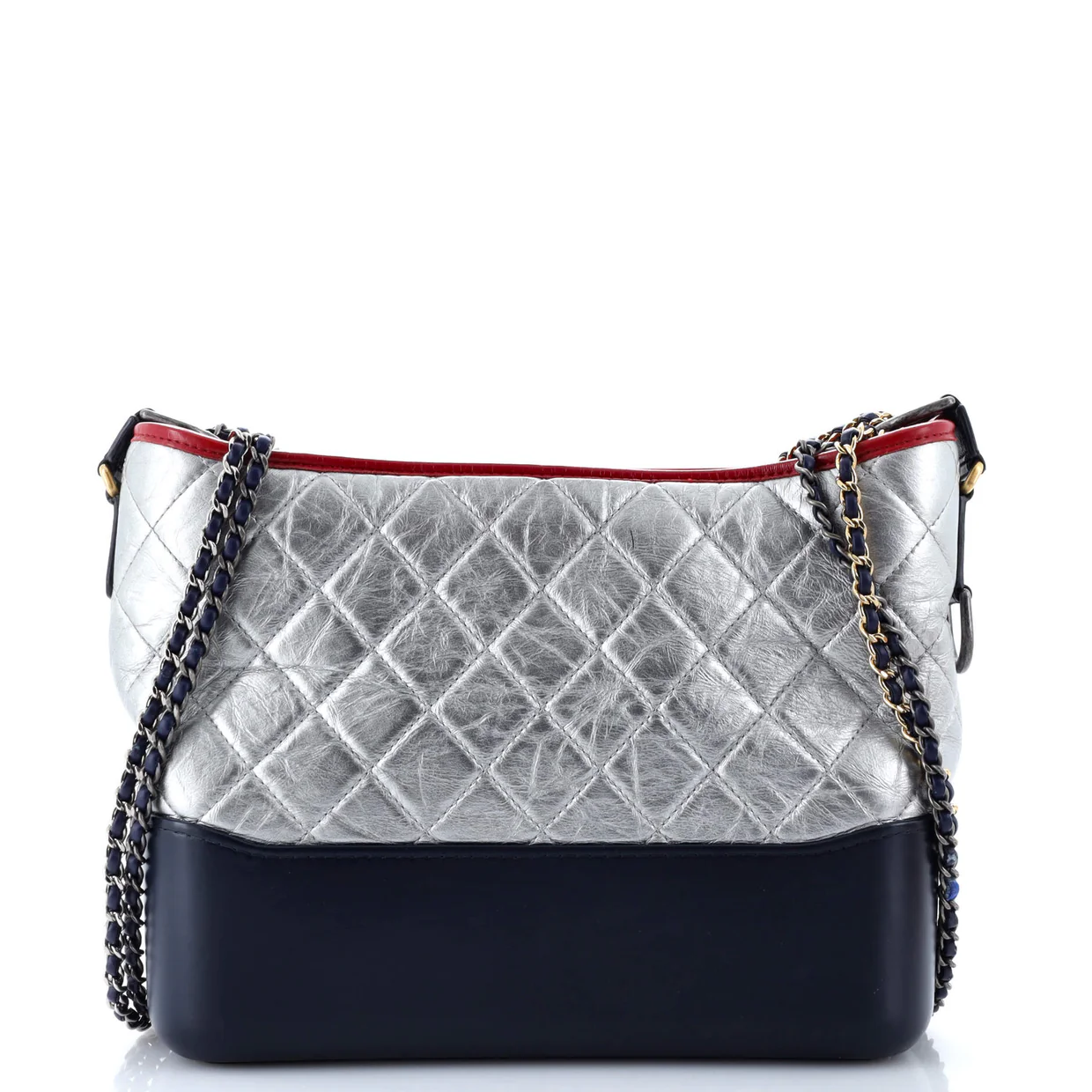 Gabrielle Hobo Quilted Metallic Aged Calfskin Medium - Deep Luxury