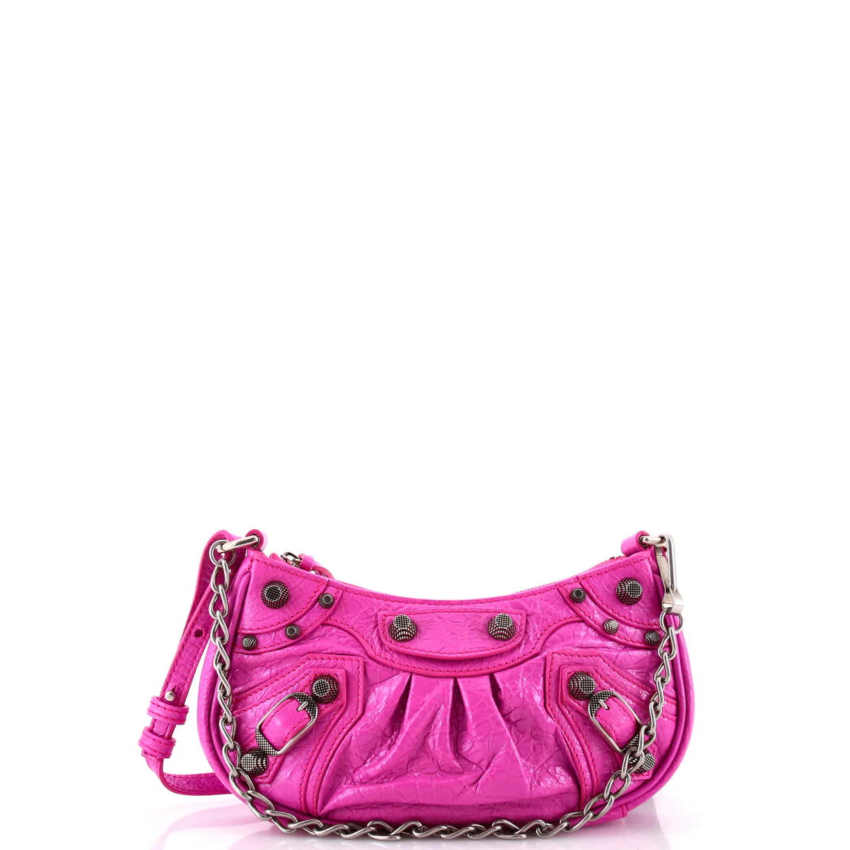 Le Cagole Giant Studs Shoulder Bag Leather Mini - Deep Luxury