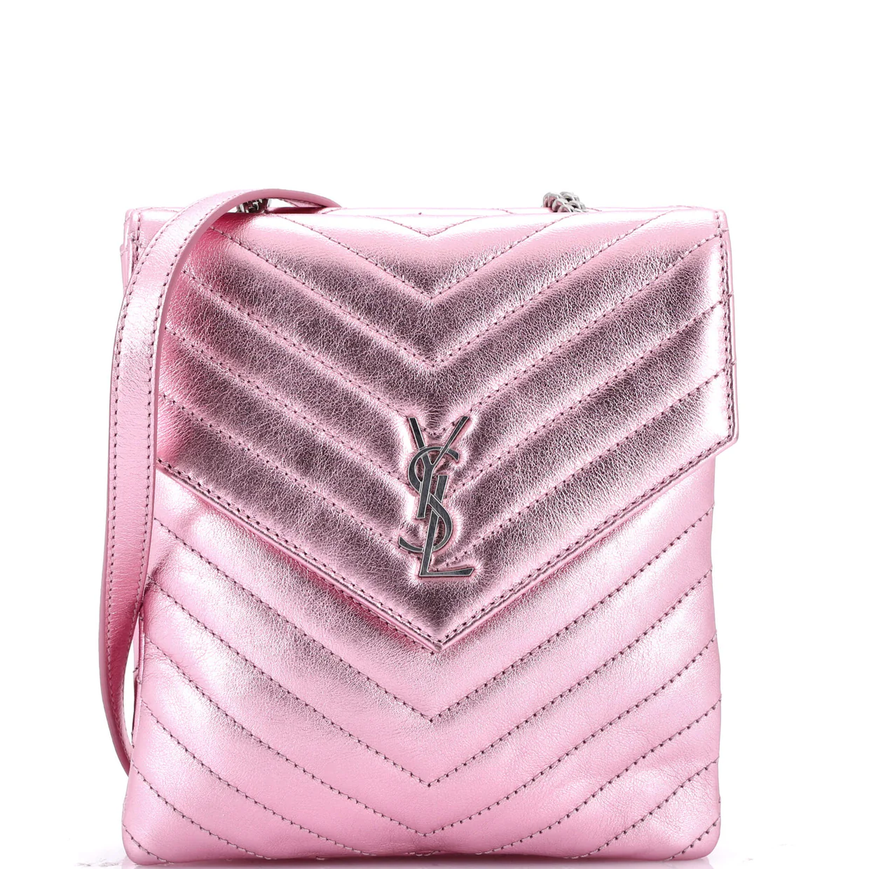 Double Flap Bag Chevron Leather - Deep Luxury