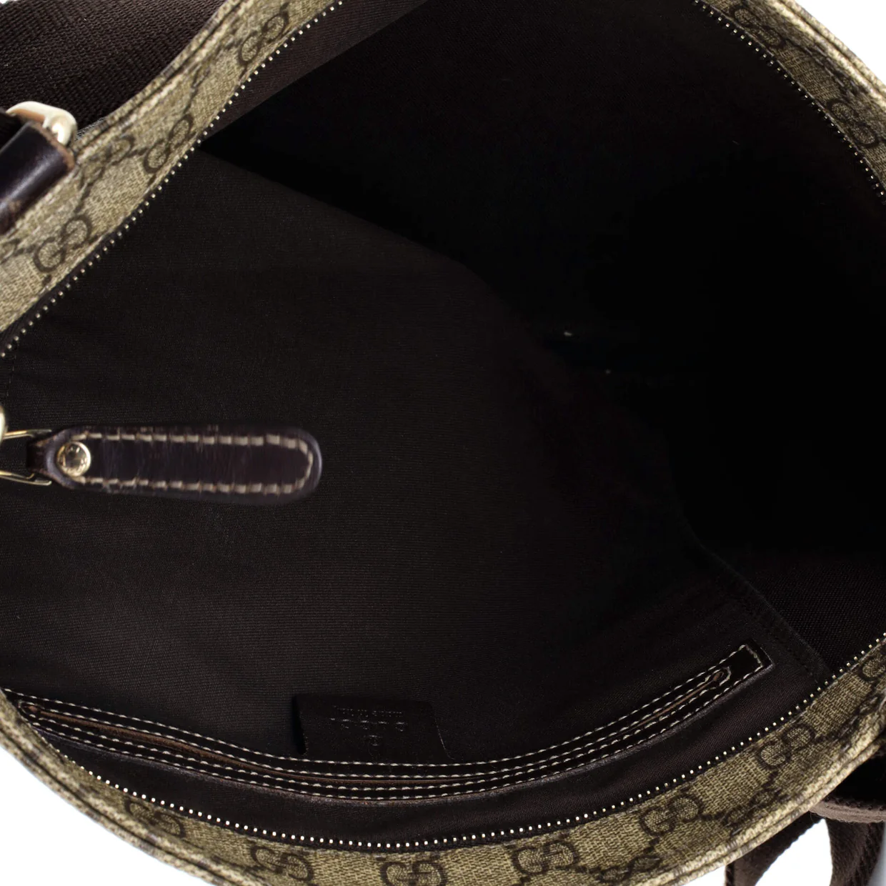 Zip Top Messenger Bag GG Coated Canvas Large - Deep Luxury