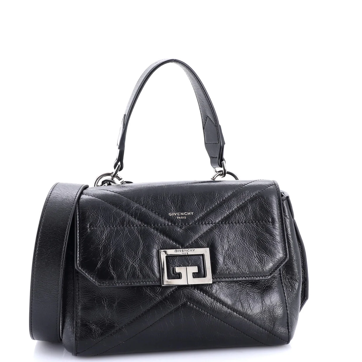 ID Flap Bag Crinkled Glazed Leather Small - Deep Luxury