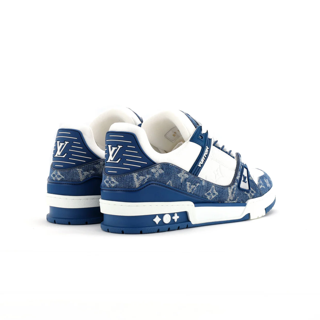 Men's LV Trainer Sneakers Monogram Empreinte Leather and Monogram Denim - Deep Luxury