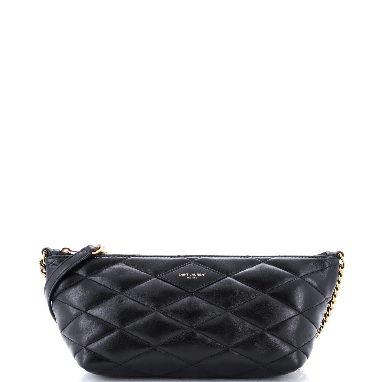 Gaby Zipped Chain Shoulder Bag Quilted Leather - Deep Luxury