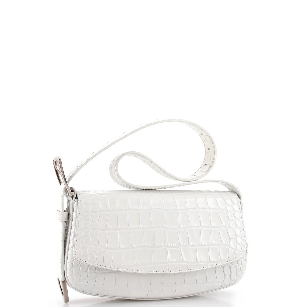 Ghost Sling Shoulder Bag Crocodile Embossed Leather Small - Deep Luxury