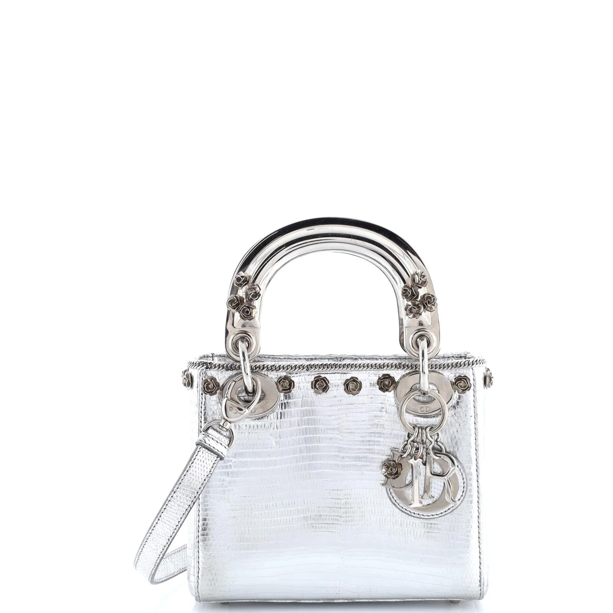 Lady Dior Bag Lizard with Metal Applique Mini - Deep Luxury