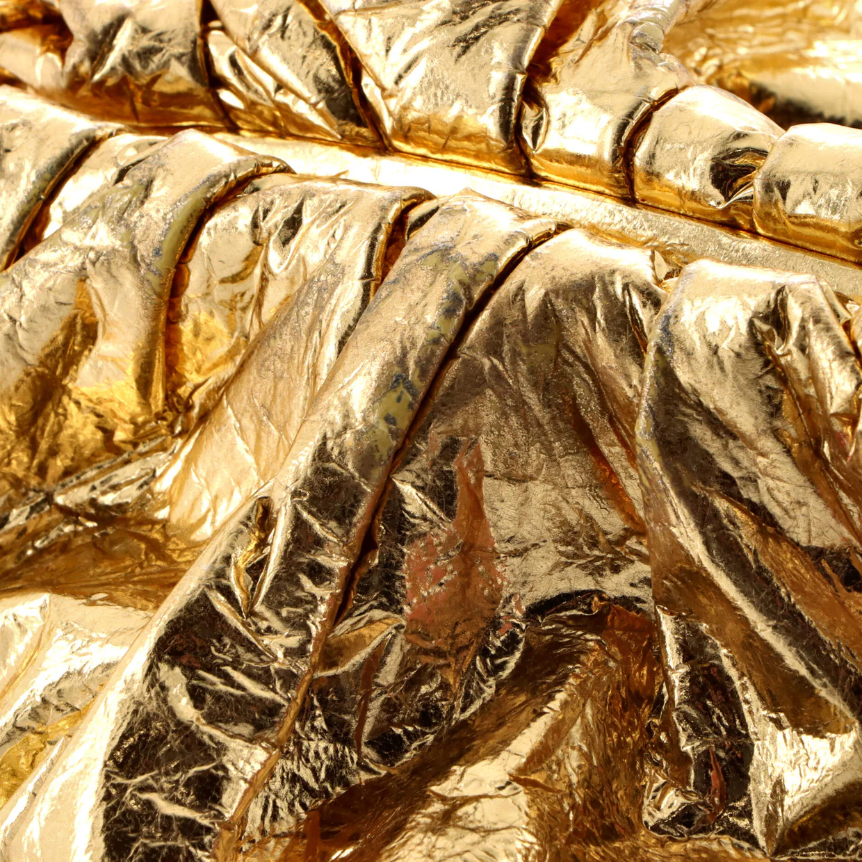 The Pouch Crinkled Metallic Leather - Deep Luxury
