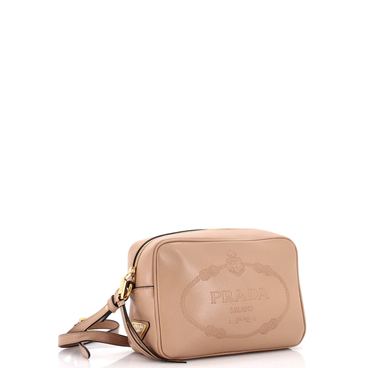 Logo Camera Bag Embossed Leather Small - Deep Luxury