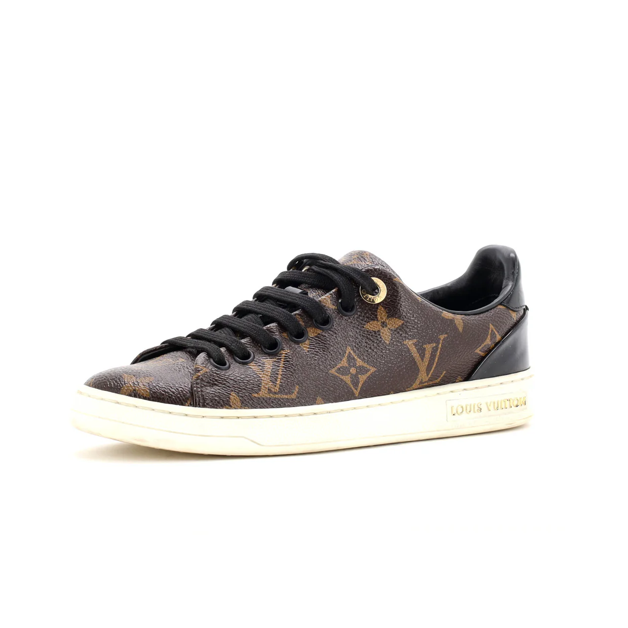 Women's FrontRow Sneakers Monogram Canvas with Patent - Deep Luxury