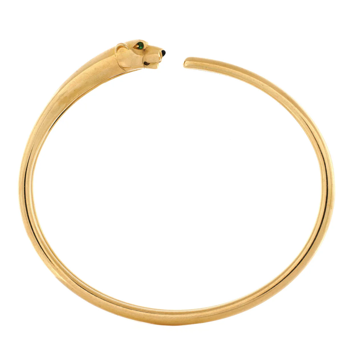 Panthere de Cartier Open Cuff Bracelet 18K Yellow Gold with Onyx and Tsavorite - Deep Luxury