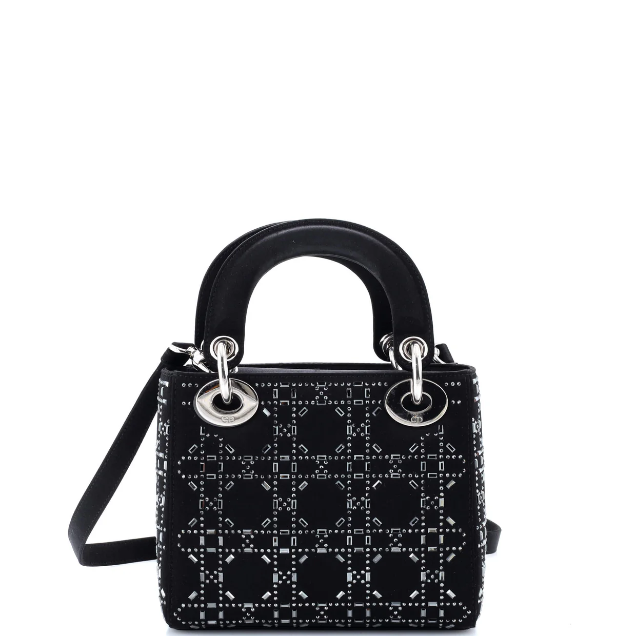 Lady Dior Bag Crystal Embellished Cannage Quilt Satin Mini - Deep Luxury