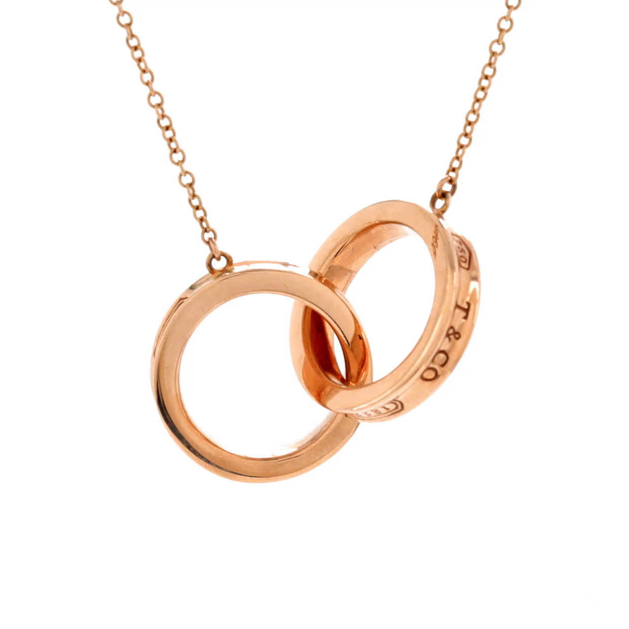 1837 Interlocking Circles Pendant Necklace 18K Rose Gold Small - Deep Luxury