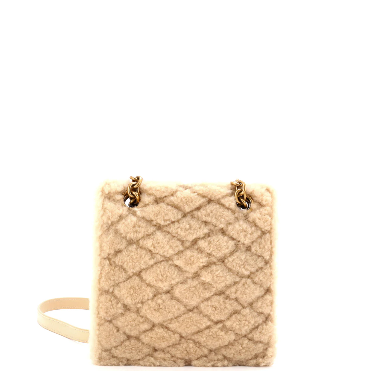 Le Maillon Chain Shoulder Bag Quilted Shearling Small - Deep Luxury