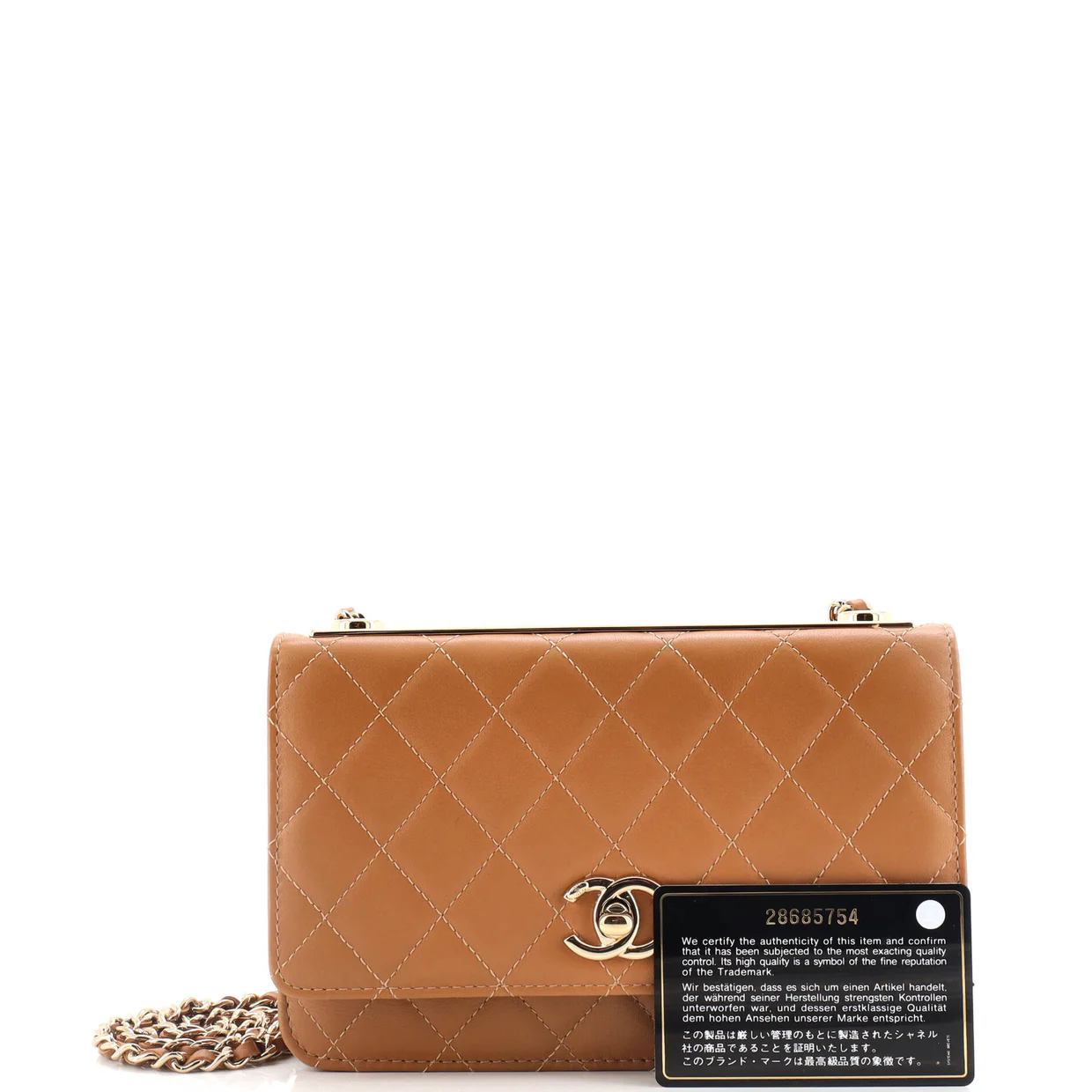 Trendy CC Wallet on Chain NM Quilted Lambskin - Deep Luxury
