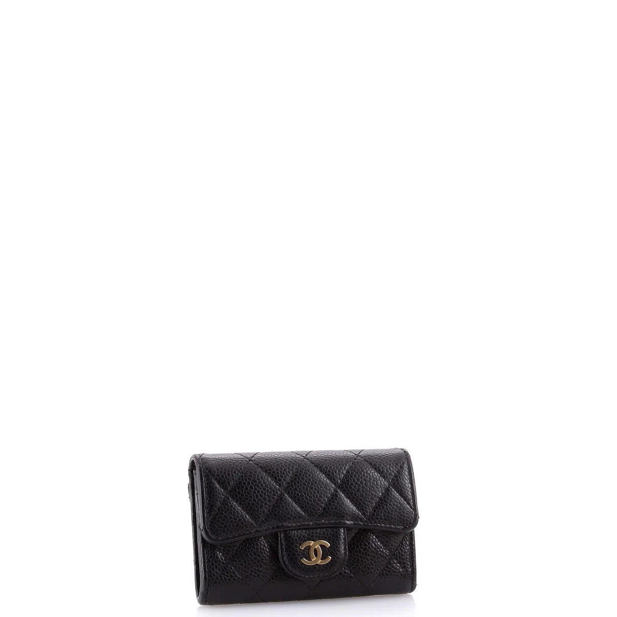 Classic Flap Card Case Quilted Caviar - Deep Luxury