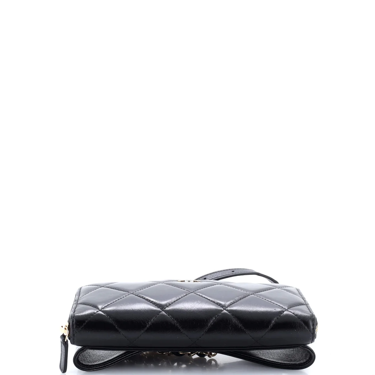 Zip Around Waist Belt Bag Quilted Shiny Lambskin - Deep Luxury